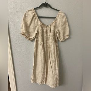 100% linen baby doll dress